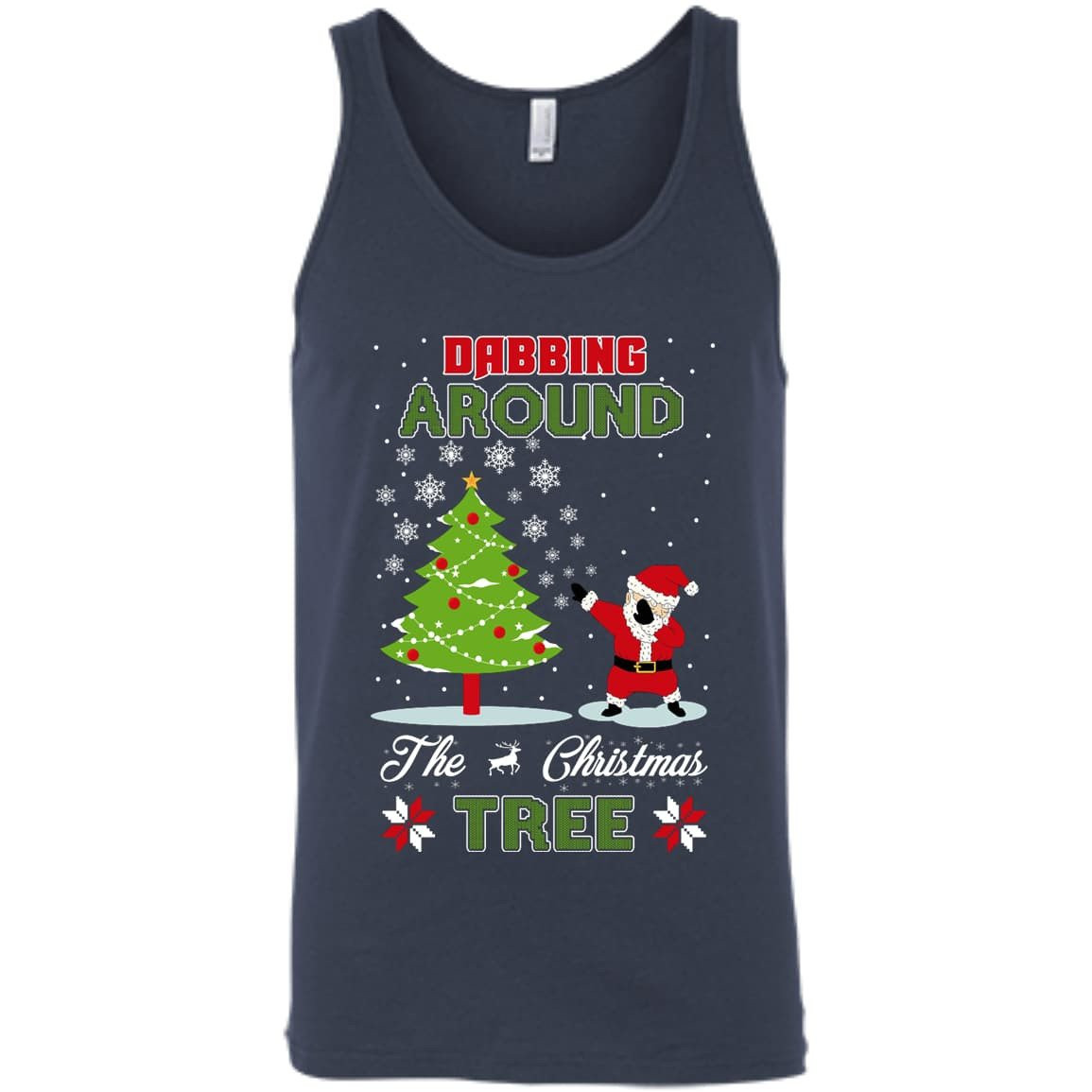 Dabbing Around The Christmas Tree-T-Shirt & Hoodie-Unisex Tank-Navy