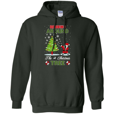 Dabbing Around The Christmas Tree-T-Shirt & Hoodie-Pullover Hoodie-Forest Green