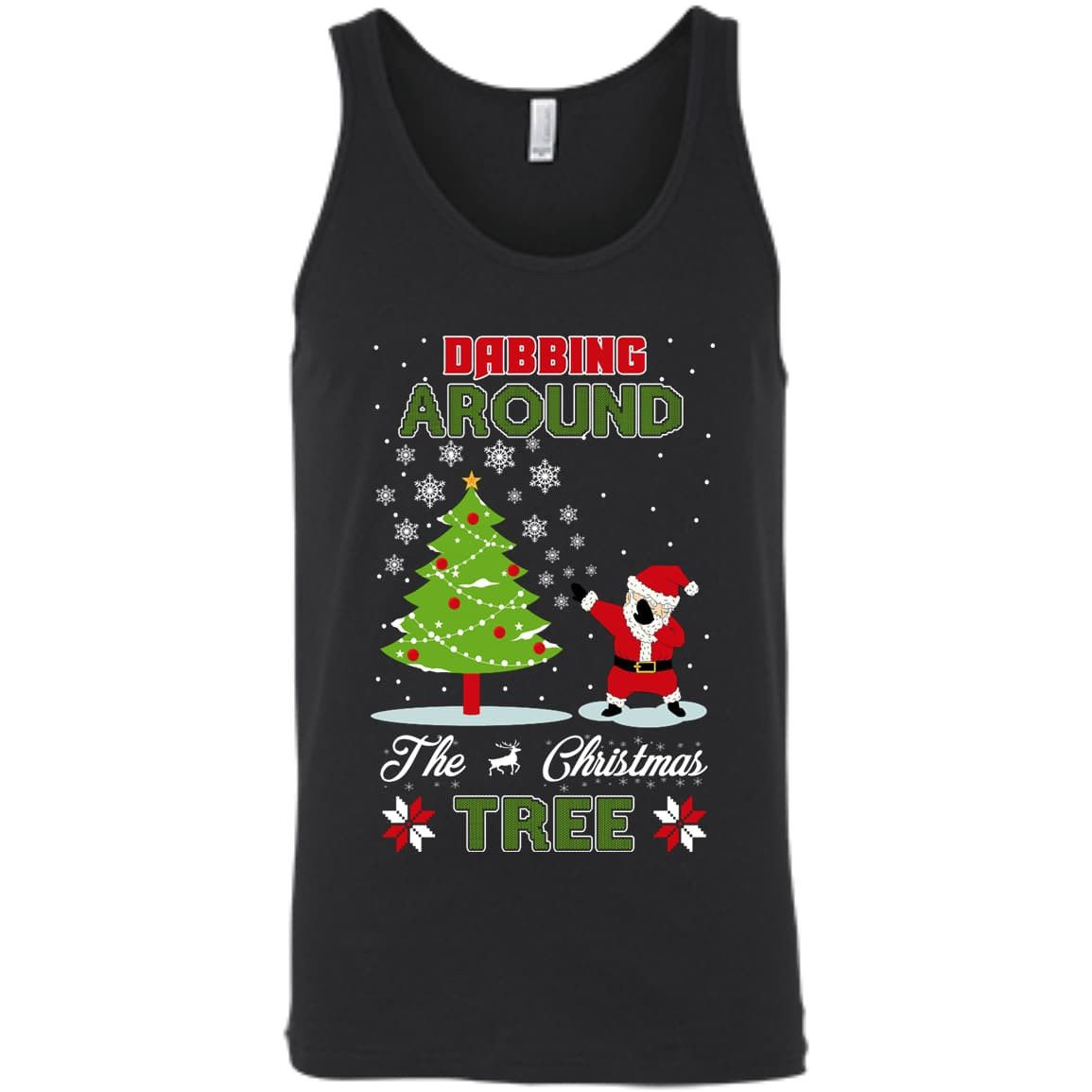 Dabbing Around The Christmas Tree-T-Shirt & Hoodie-Unisex Tank-Black