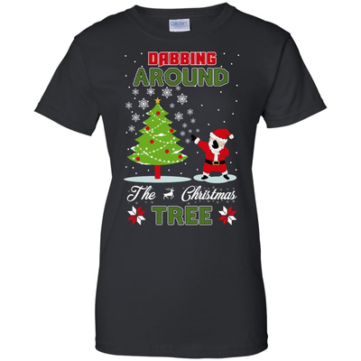 Dabbing Around The Christmas Tree-T-Shirt & Hoodie-Women's T-Shirt-Black