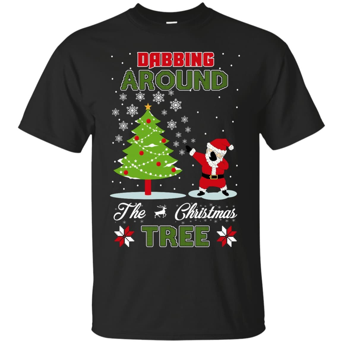 Dabbing Around The Christmas Tree-T-Shirt & Hoodie-Classic T-Shirt-Black