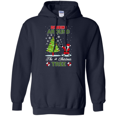 Dabbing Around The Christmas Tree-T-Shirt & Hoodie-Pullover Hoodie-Navy