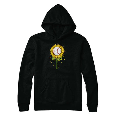 Sunflower Baseball Mom Daughter Lover Gift-T-Shirt & Tank Top-Pullover Hoodie-Black