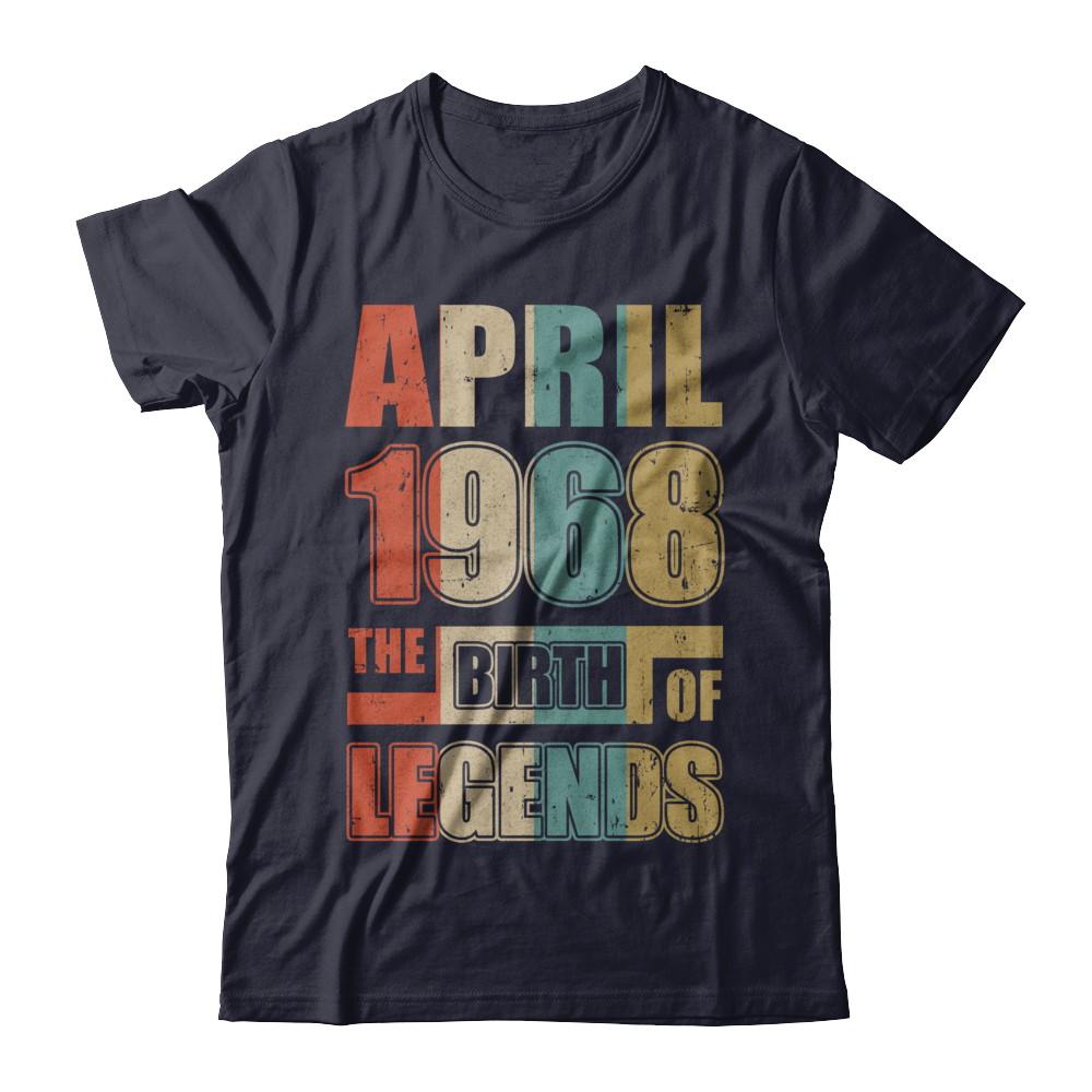 Vintage Retro April 1968 Birth Of Legends 53th Birthday-T-Shirt & Hoodie-Premium T-Shirt-Midnight Navy