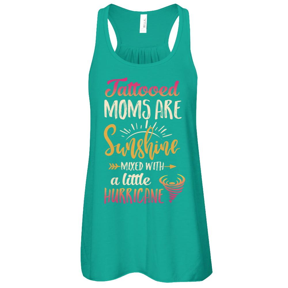 Tattooed Moms Are Sunshine Mixed With A Little Hurricane-T-Shirt & Tank Top-Women's Flowy Racerback Tank-Kelly