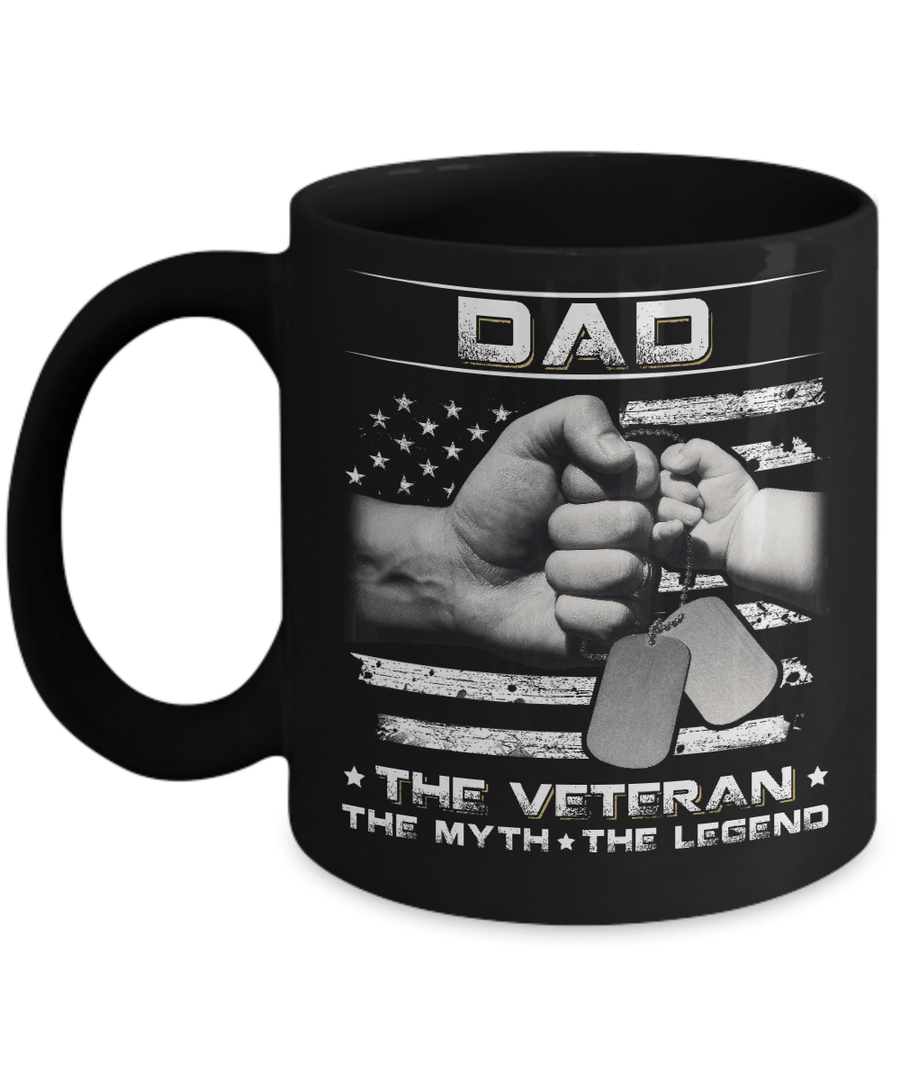 Dad The Veteran The Myth The Legend Mug-Coffee Mug-11oz Mug-Black