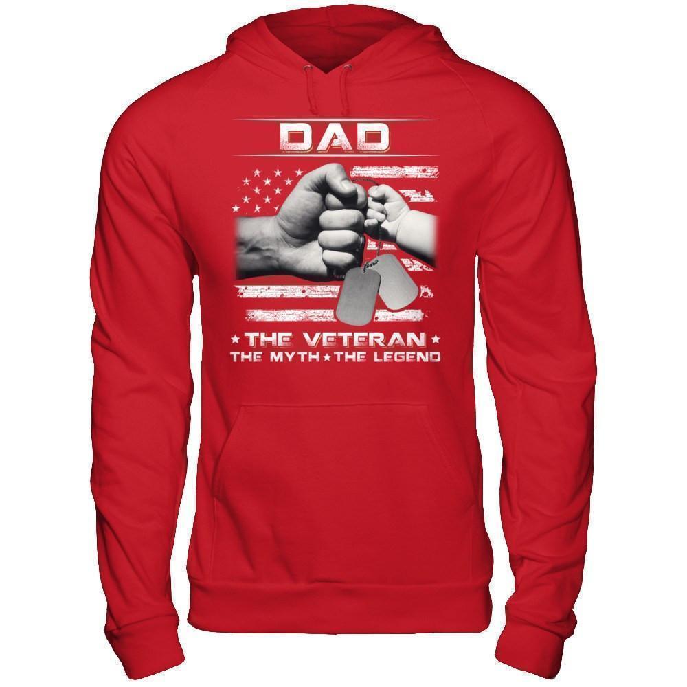 Dad The Veteran The Myth The Legend-T-Shirt & Hoodie-Pullover Hoodie-Red