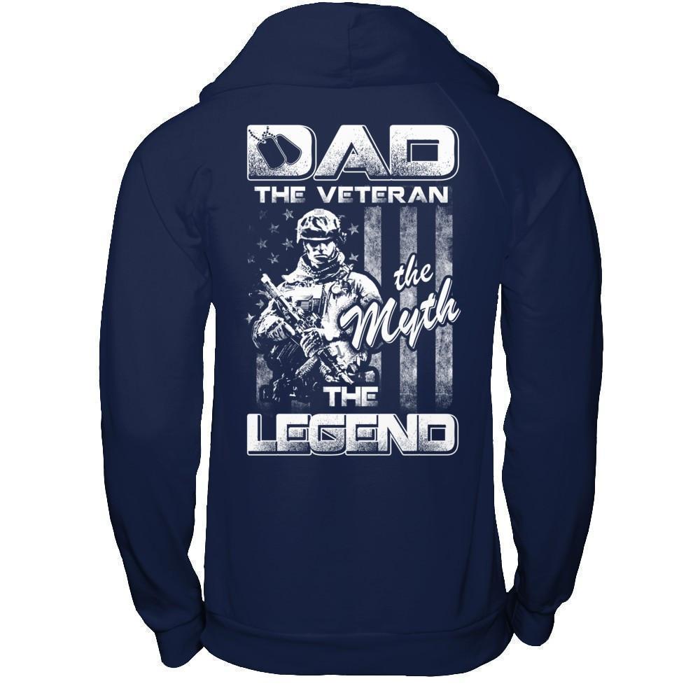Dad The Veteran The Myth The Legend-T-Shirt & Hoodie-Pullover Hoodie-Navy