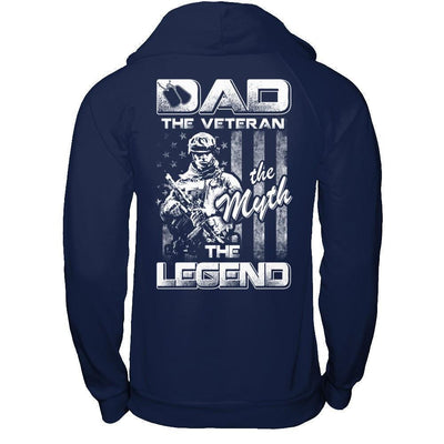 Dad The Veteran The Myth The Legend-T-Shirt & Hoodie-Pullover Hoodie-Navy
