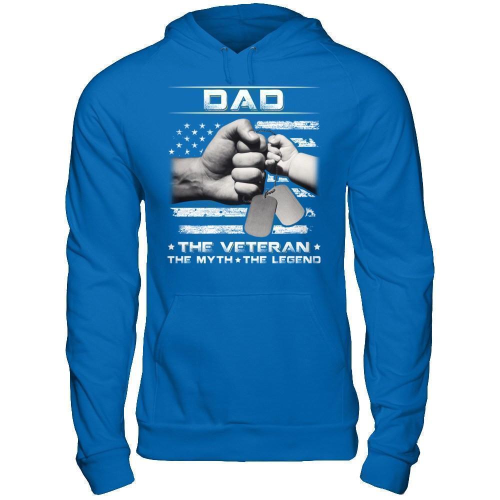 Dad The Veteran The Myth The Legend-T-Shirt & Hoodie-Pullover Hoodie-Royal
