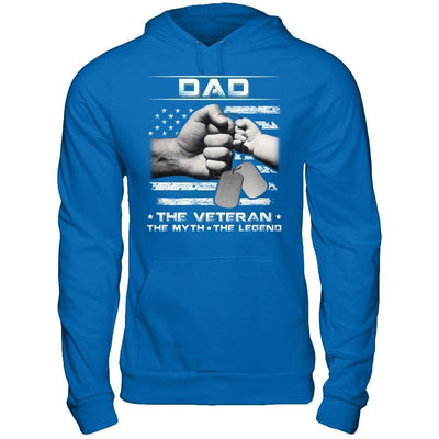 Dad The Veteran The Myth The Legend-T-Shirt & Hoodie-Pullover Hoodie-Royal