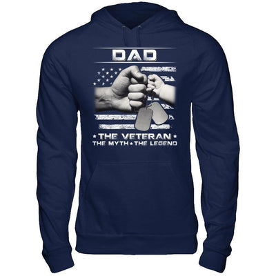 Dad The Veteran The Myth The Legend-T-Shirt & Hoodie-Pullover Hoodie-Navy