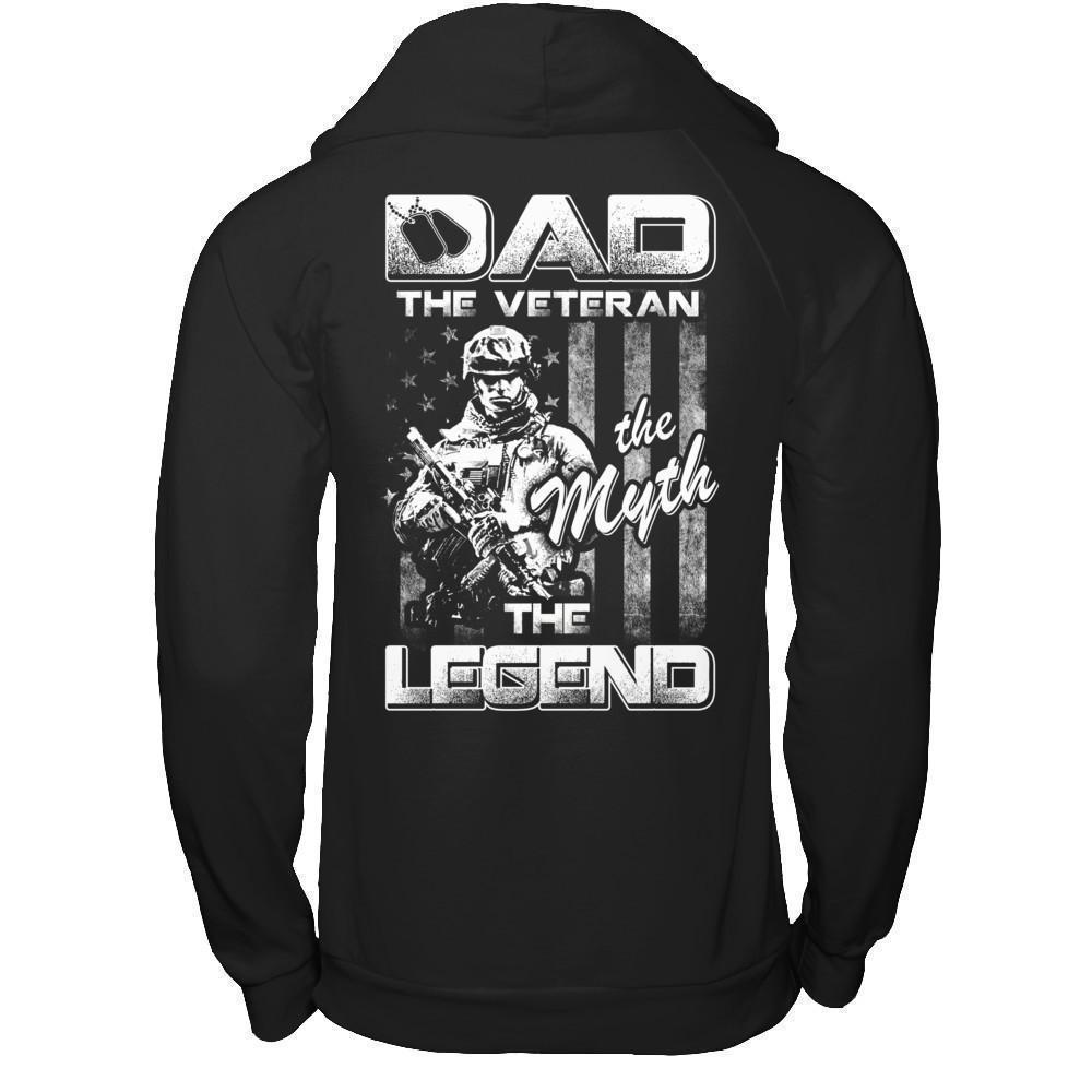 Dad The Veteran The Myth The Legend-T-Shirt & Hoodie-Pullover Hoodie-Black