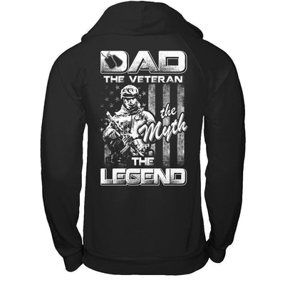 Dad The Veteran The Myth The Legend-T-Shirt & Hoodie-Pullover Hoodie-Black