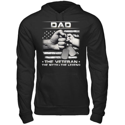 Dad The Veteran The Myth The Legend-T-Shirt & Hoodie-Pullover Hoodie-Black