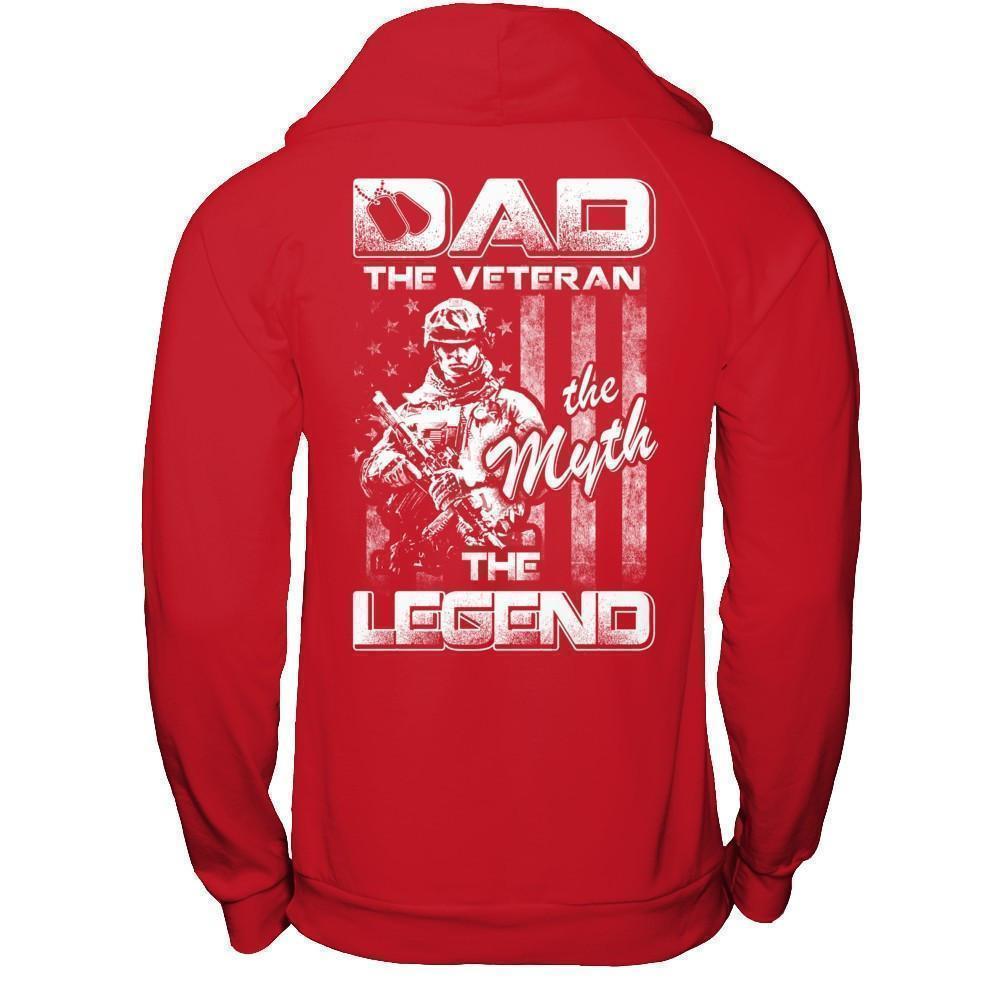 Dad The Veteran The Myth The Legend-T-Shirt & Hoodie-Pullover Hoodie-Red