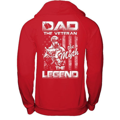 Dad The Veteran The Myth The Legend-T-Shirt & Hoodie-Pullover Hoodie-Red