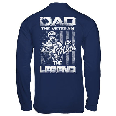 Dad The Veteran The Myth The Legend-T-Shirt & Hoodie-Long Sleeve T-Shirt-Navy