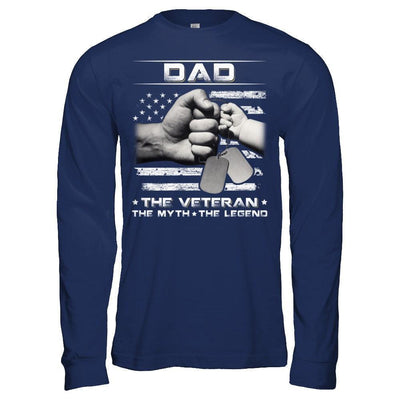 Dad The Veteran The Myth The Legend-T-Shirt & Hoodie-Long Sleeve T-Shirt-Navy