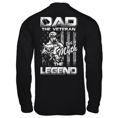 Dad The Veteran The Myth The Legend-T-Shirt & Hoodie-Long Sleeve T-Shirt-Black