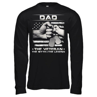 Dad The Veteran The Myth The Legend-T-Shirt & Hoodie-Long Sleeve T-Shirt-Black