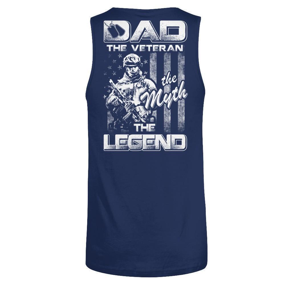 Dad The Veteran The Myth The Legend-T-Shirt & Hoodie-Unisex Tank-Navy