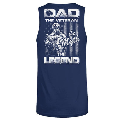 Dad The Veteran The Myth The Legend-T-Shirt & Hoodie-Unisex Tank-Navy