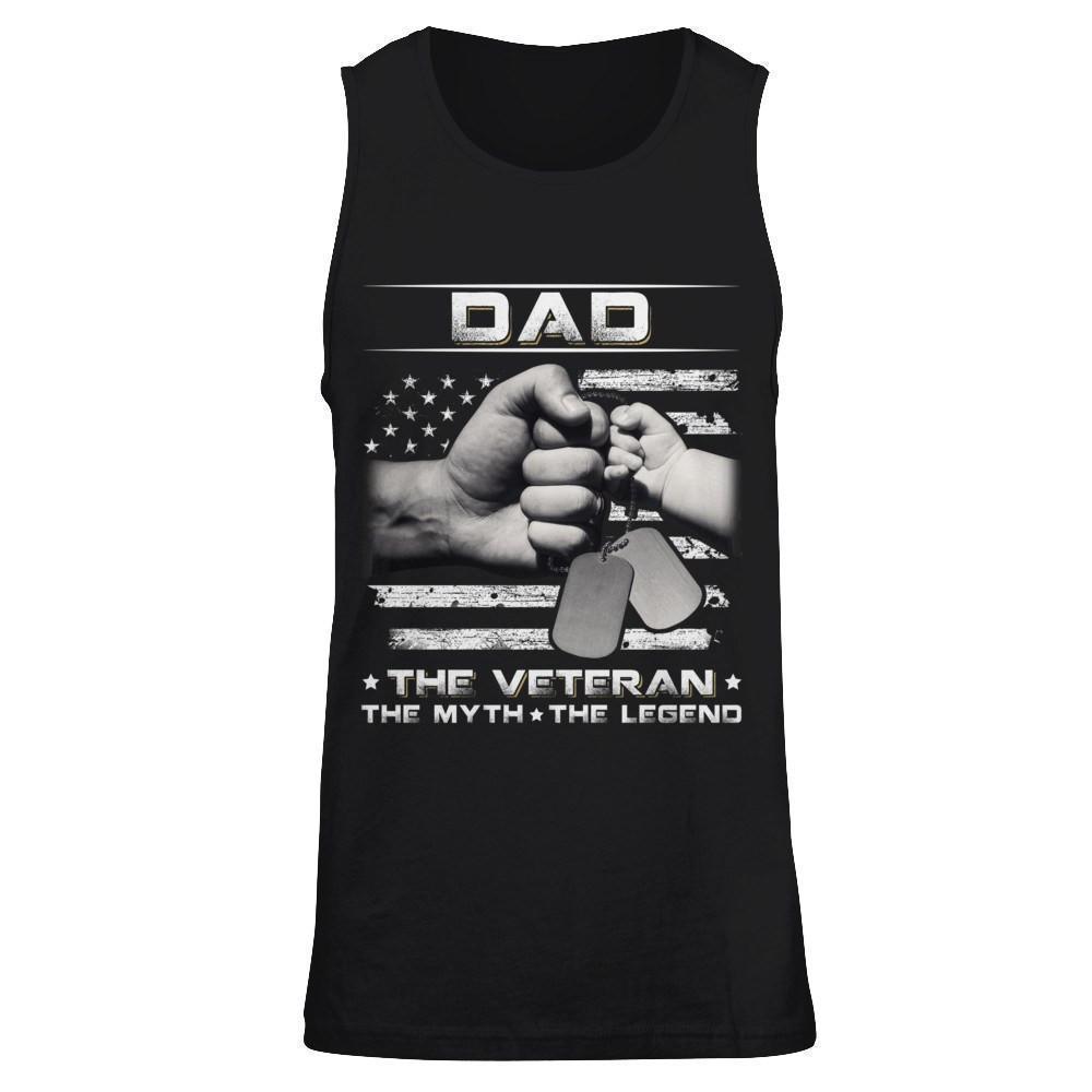 Dad The Veteran The Myth The Legend-T-Shirt & Hoodie-Unisex Tank-Black