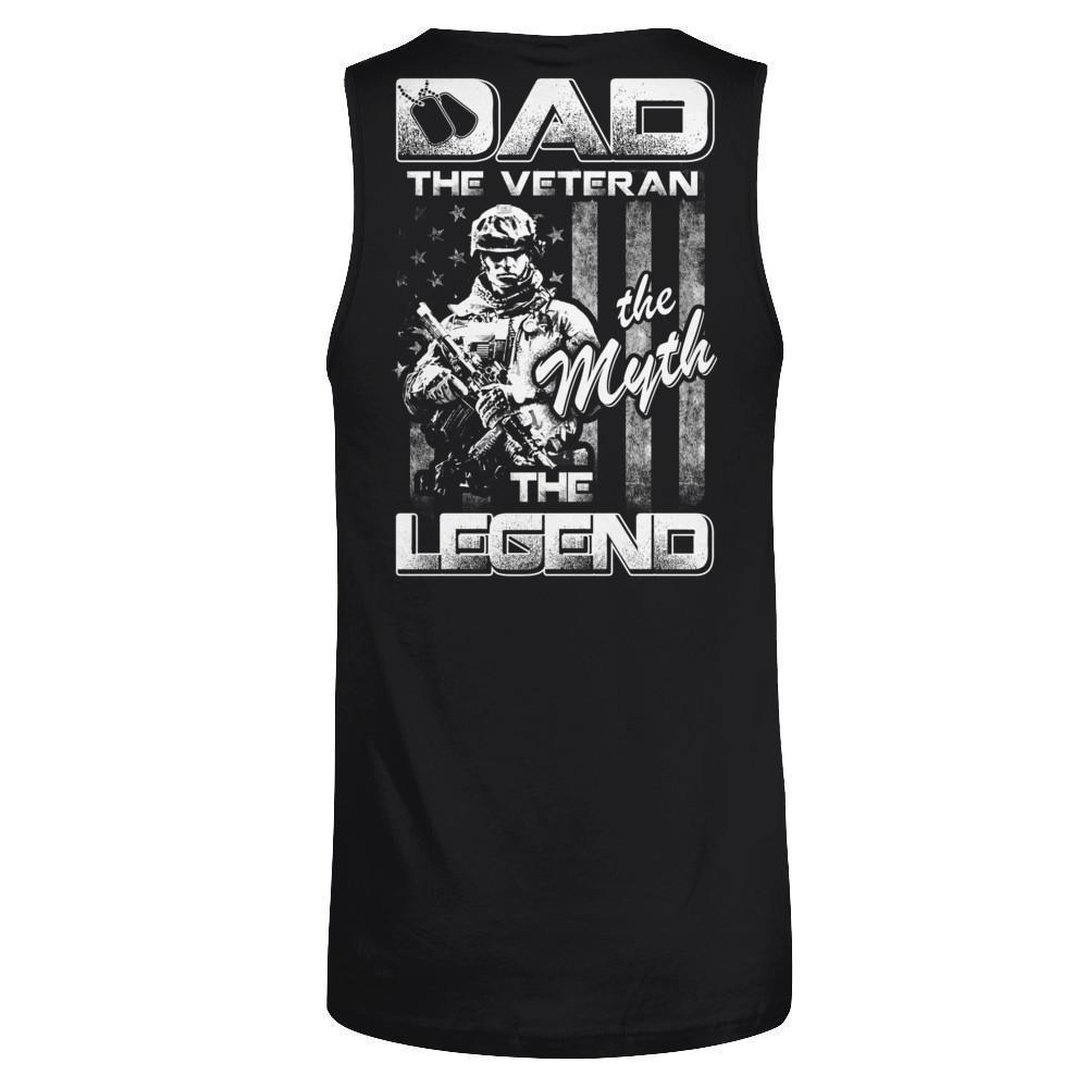Dad The Veteran The Myth The Legend-T-Shirt & Hoodie-Unisex Tank-Black