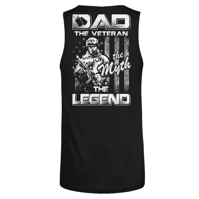 Dad The Veteran The Myth The Legend-T-Shirt & Hoodie-Unisex Tank-Black