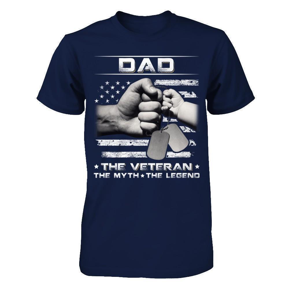 Dad The Veteran The Myth The Legend-T-Shirt & Hoodie-Classic T-Shirt-Navy