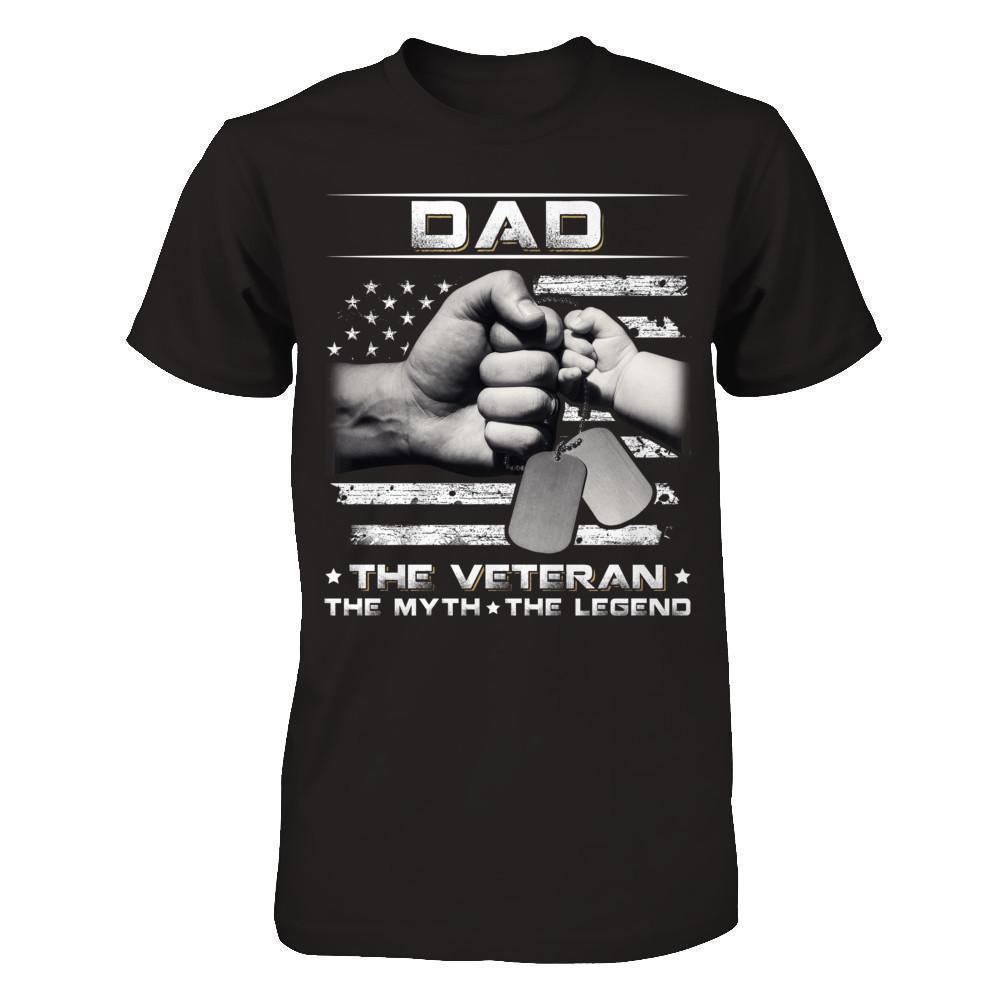 Dad The Veteran The Myth The Legend-T-Shirt & Hoodie-Classic T-Shirt-Black