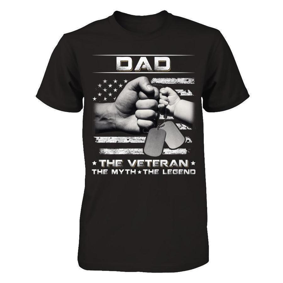 Dad The Veteran The Myth The Legend-T-Shirt & Hoodie-Classic T-Shirt-Black