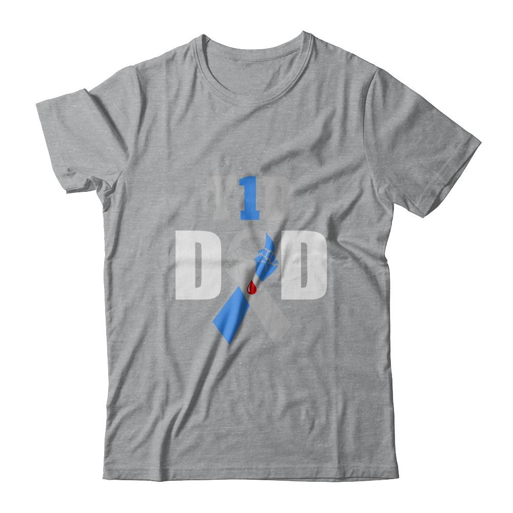 Diabetes awareness T1D Proud Type 1 Diabetes Dad-T-Shirt & Hoodie-Classic T-Shirt-Sport Grey