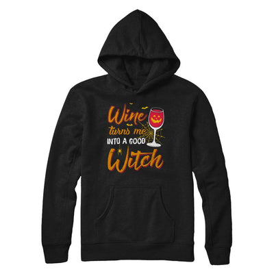 Wine Turns Me Into A Good Witch Halloween-T-Shirt & Hoodie-Pullover Hoodie-Black