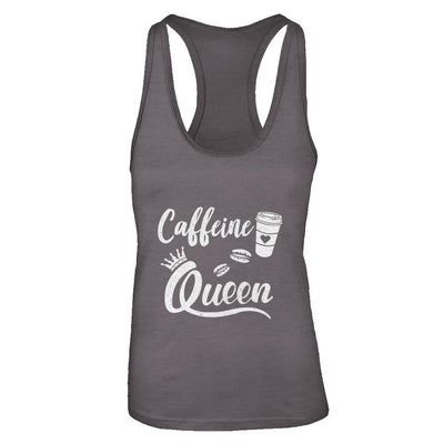 Caffeine Queen Coffee Queen Funny-T-Shirt & Tank Top-Women's Ideal Racerback Tank-Dark Grey