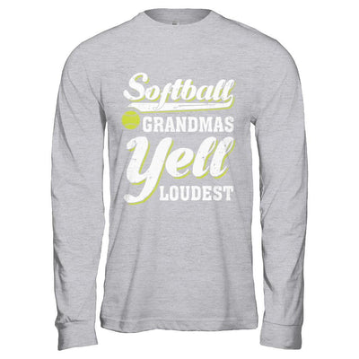 Softball Grandmas Yell Loudest-T-Shirt & Hoodie-Long Sleeve T-Shirt-Sport Grey