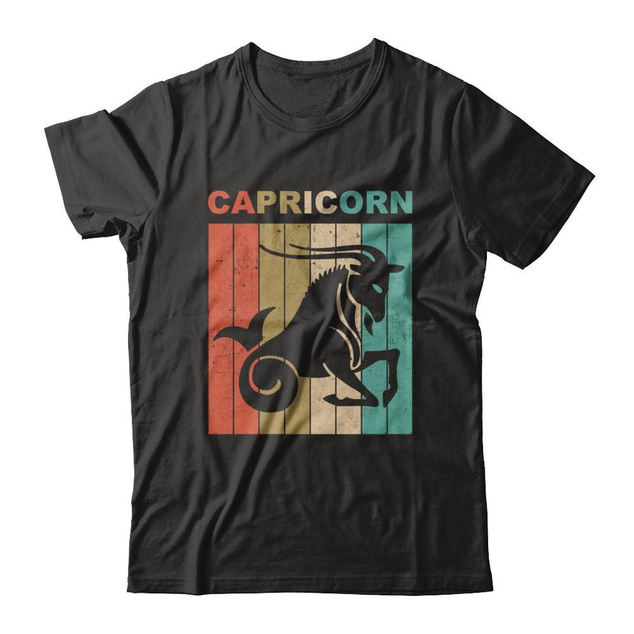 Vintage Capricorn Zodiac December January Birthday Gift-T-Shirt & Hoodie-Classic T-Shirt-Black