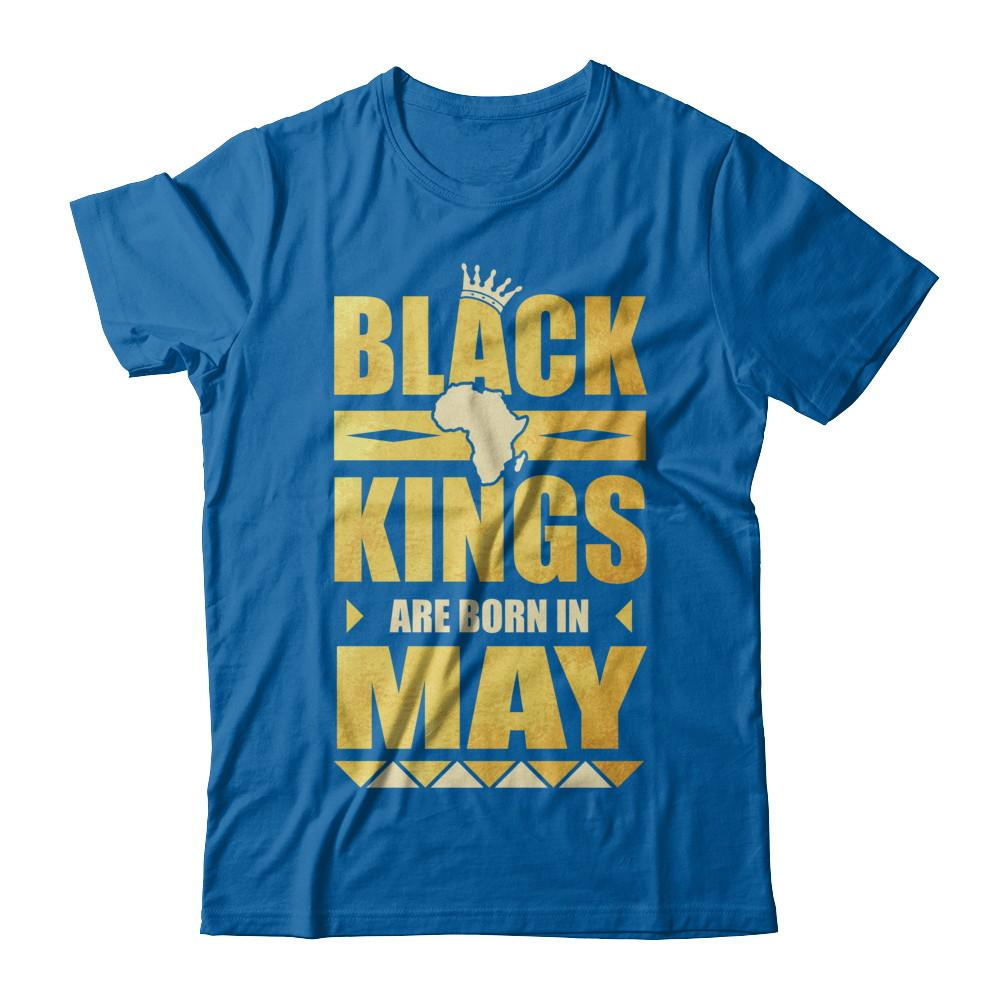 Black Kings Are Born In May Birthday-T-Shirt & Hoodie-Classic T-Shirt-Royal