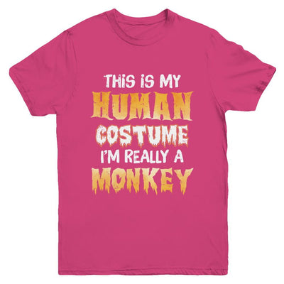 This Is My Human Costume Monkey Halloween Youth-Youth Shirt-Youth T-Shirt-Heliconia