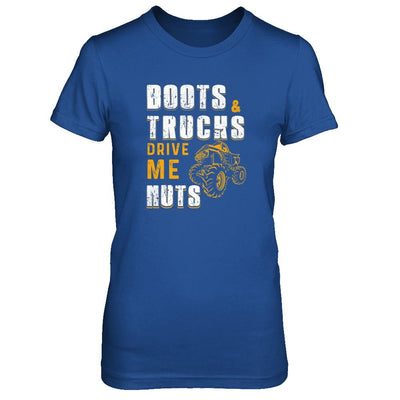Boots And Trucks Drive Me Nuts-T-Shirt & Tank Top-Women's T-Shirt-Royal