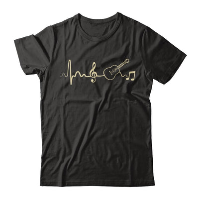 Acoustic Guitar Heartbeat-T-Shirt & Hoodie-Premium T-Shirt-Black