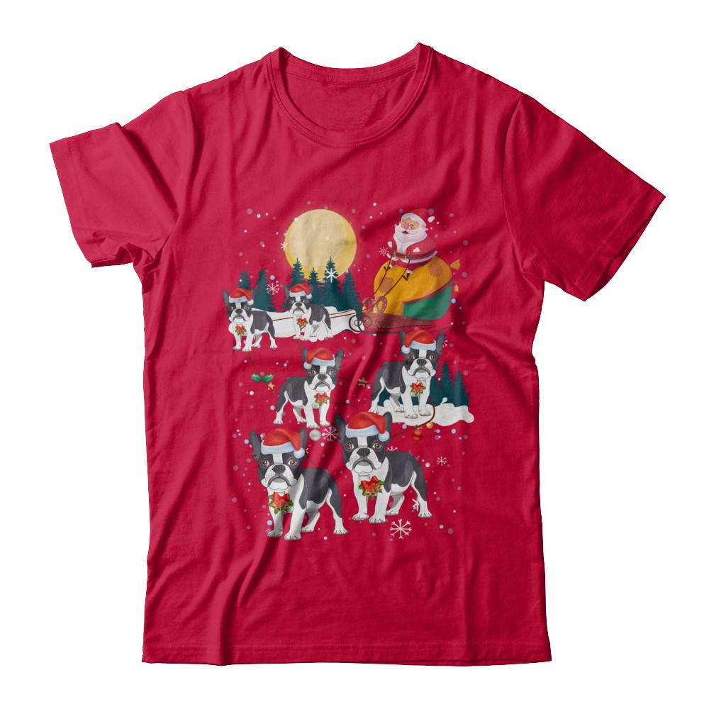 Dog Reindeer Bulldog Christmas Gift-T-Shirt & Sweatshirt-Classic T-Shirt-Red
