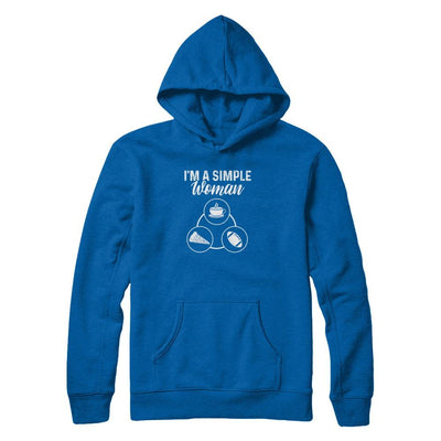 I'm A Simple Woman Coffee Pizza Football-T-Shirt & Tank Top-Pullover Hoodie-Royal
