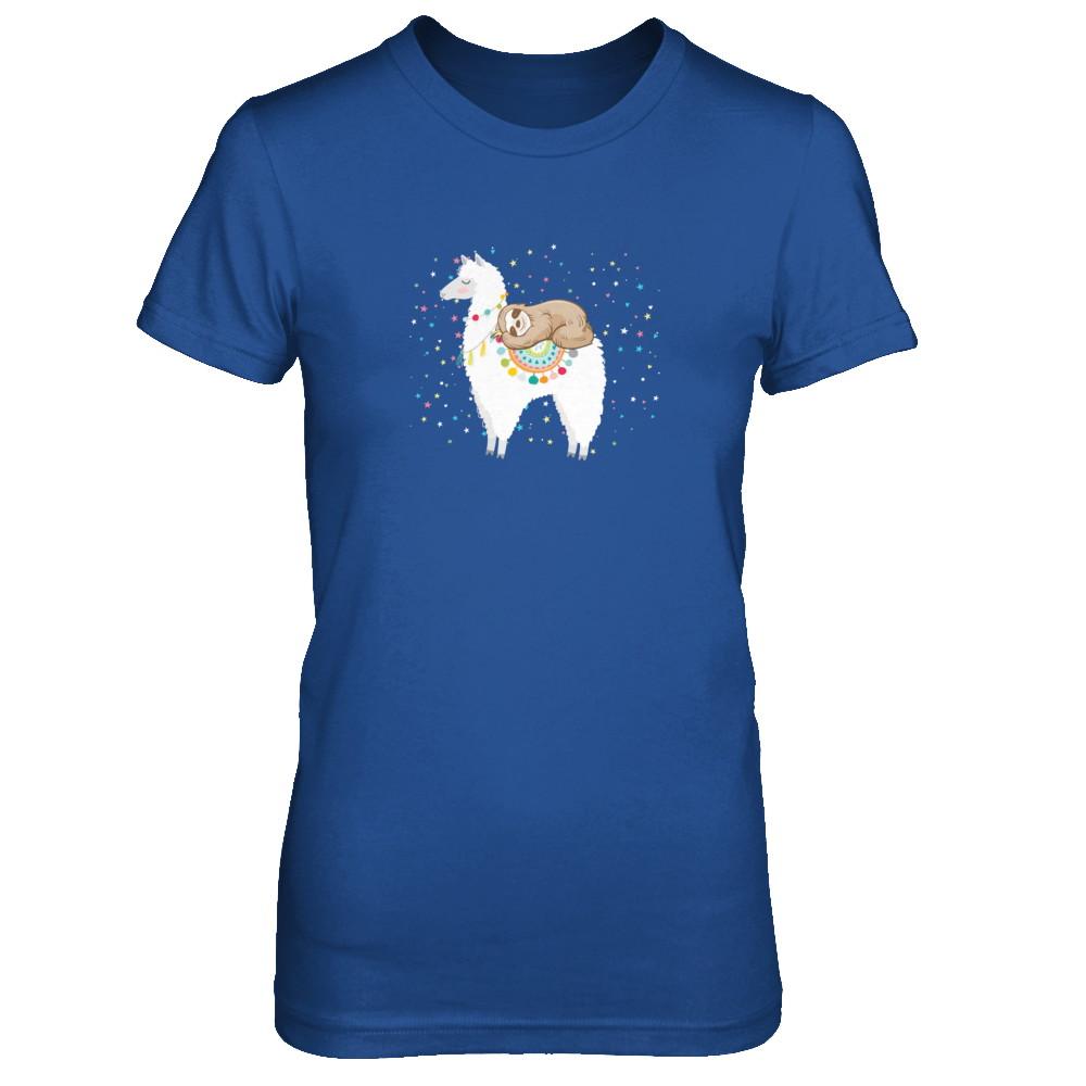 Funny Sloth Riding Llama Lover-T-Shirt & Tank Top-Women's T-Shirt-Royal