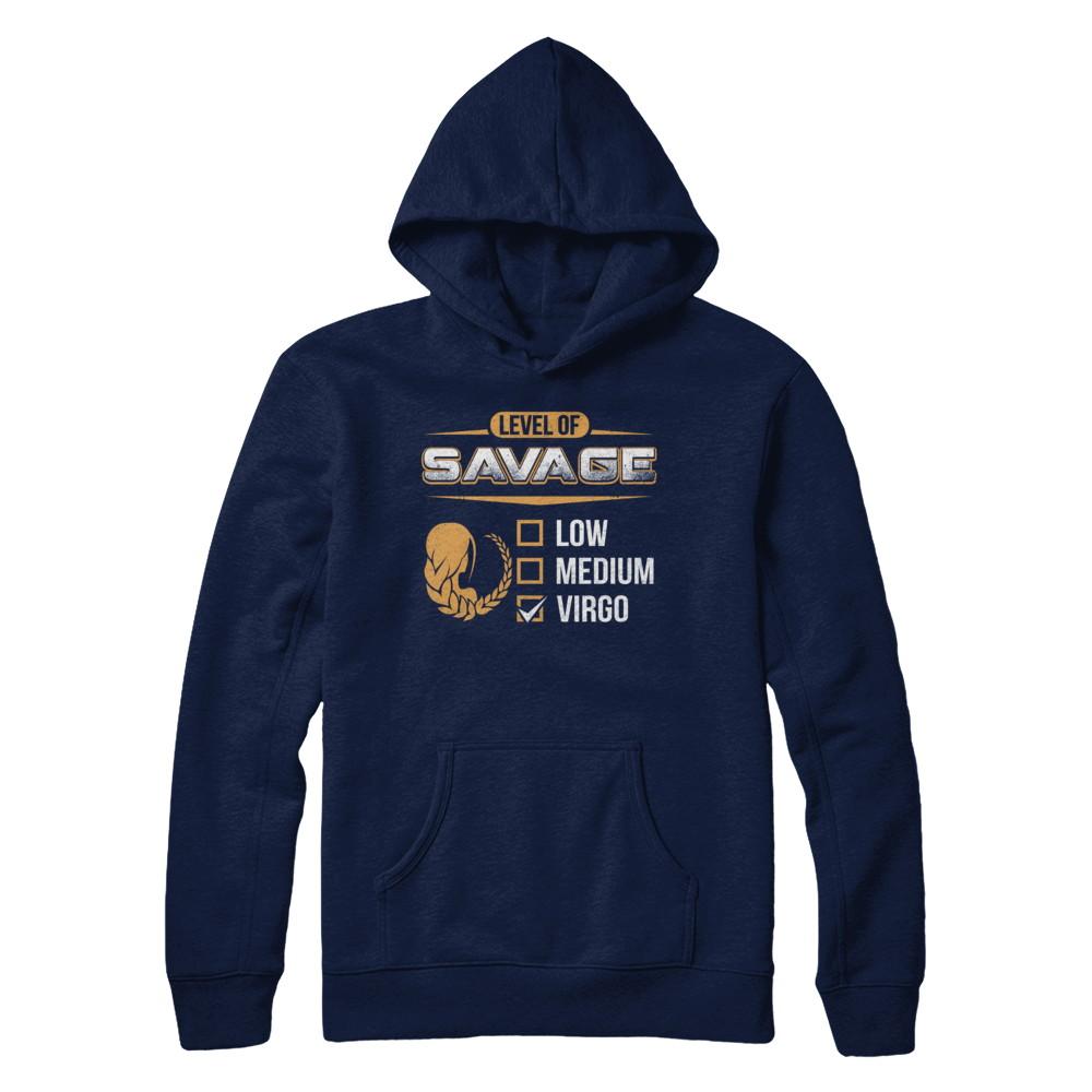 Level Of Savage Virgo-T-Shirt & Hoodie-Pullover Hoodie-Navy