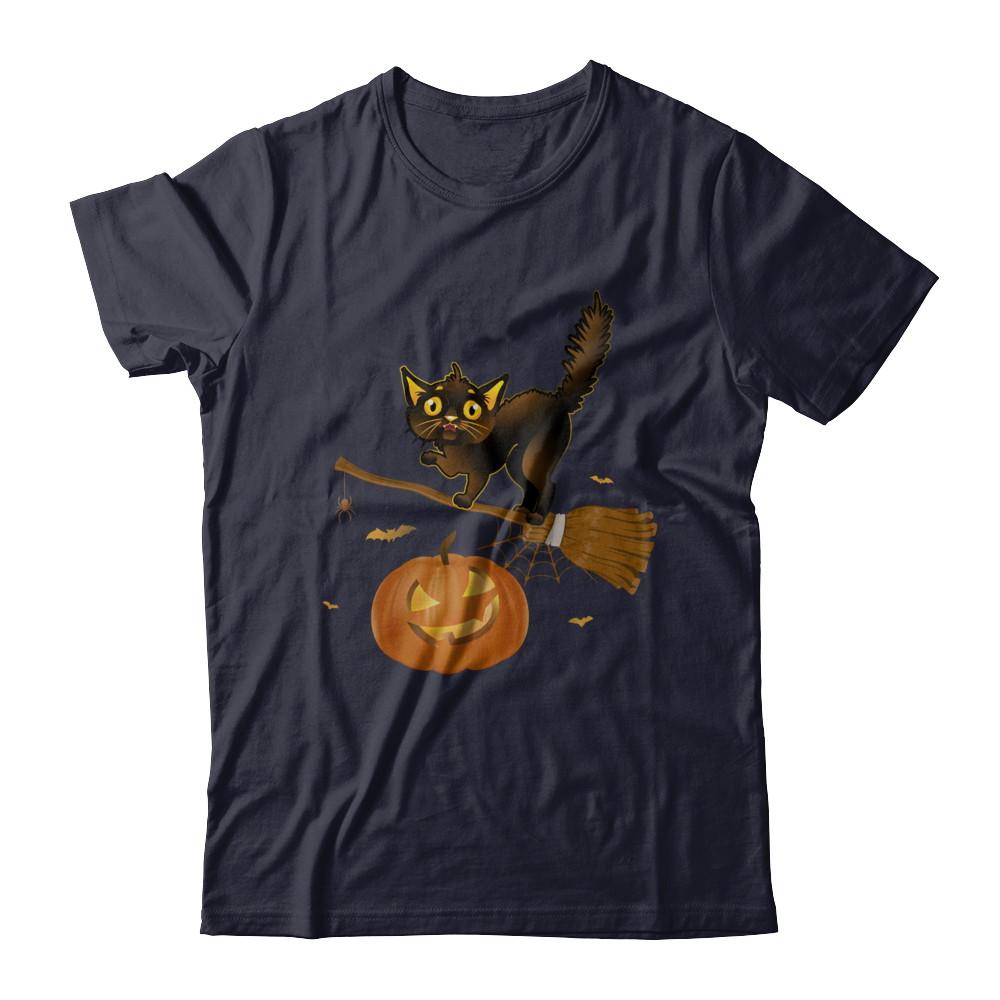 Happy Halloween Cat Pumpkin Gift-T-Shirt & Sweatshirt-Premium T-Shirt-Midnight Navy