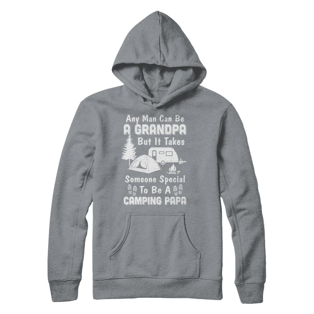 Camping Papa Grandpa Fathers Day Gift-T-Shirt & Hoodie-Pullover Hoodie-Light Steel