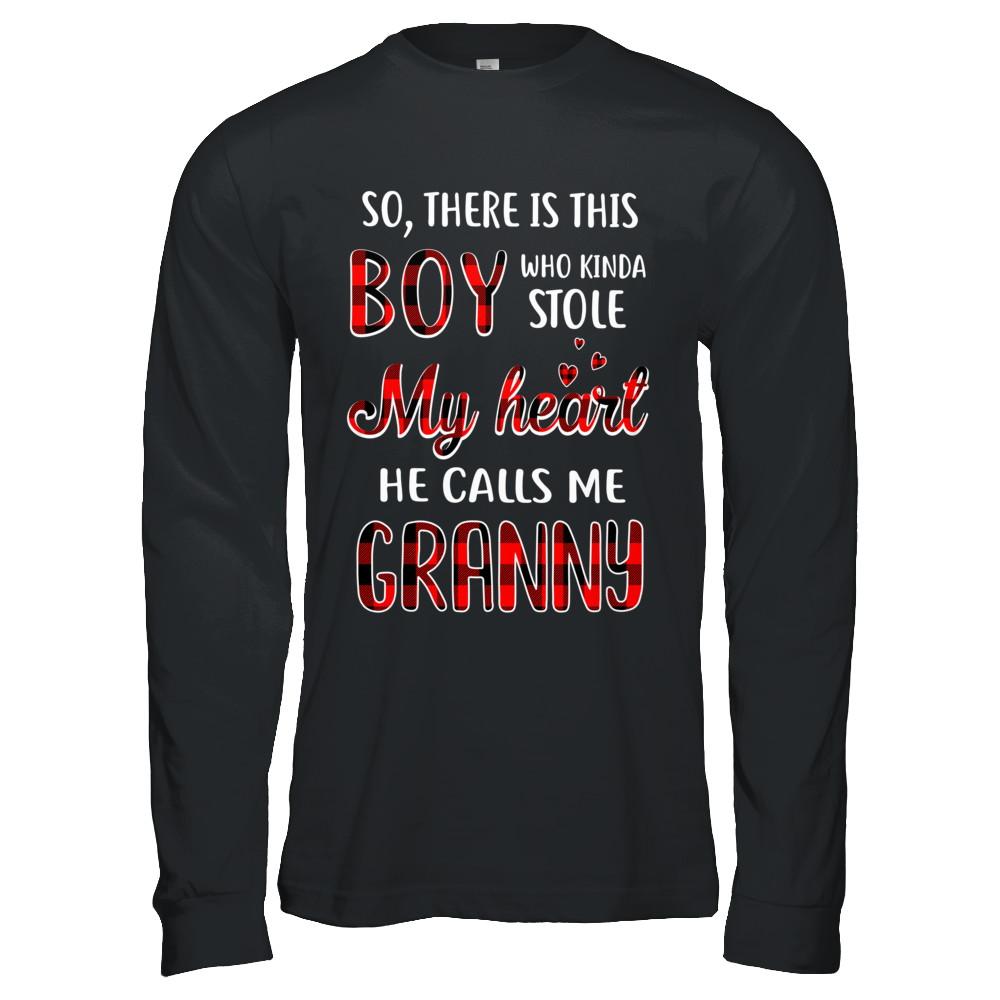 This Boy Who Kinda Stole My Heart He Calls Me Granny-T-Shirt & Hoodie-Long Sleeve T-Shirt-Black