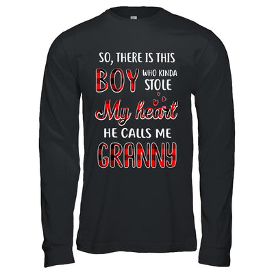 This Boy Who Kinda Stole My Heart He Calls Me Granny-T-Shirt & Hoodie-Long Sleeve T-Shirt-Black